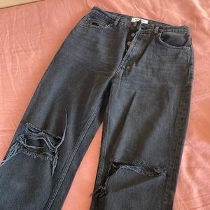 Womens Reformation Lagoon Destroyed Jeans
